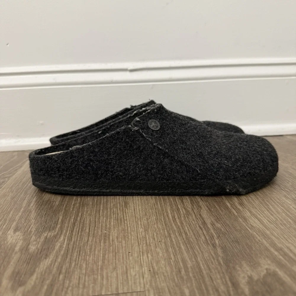 Birkenstock Zermatt Shearling Lined Clogs Felt Slippers Unisex 42 Dark Grey